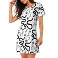 thumbnail image 2 of Kdxio Hand Drawn Snake Pattern Womens Short Sleeve Sleepshirt Scoopneck Cute Nightdress Ruffle Comfy Nightgown, 2 of 6