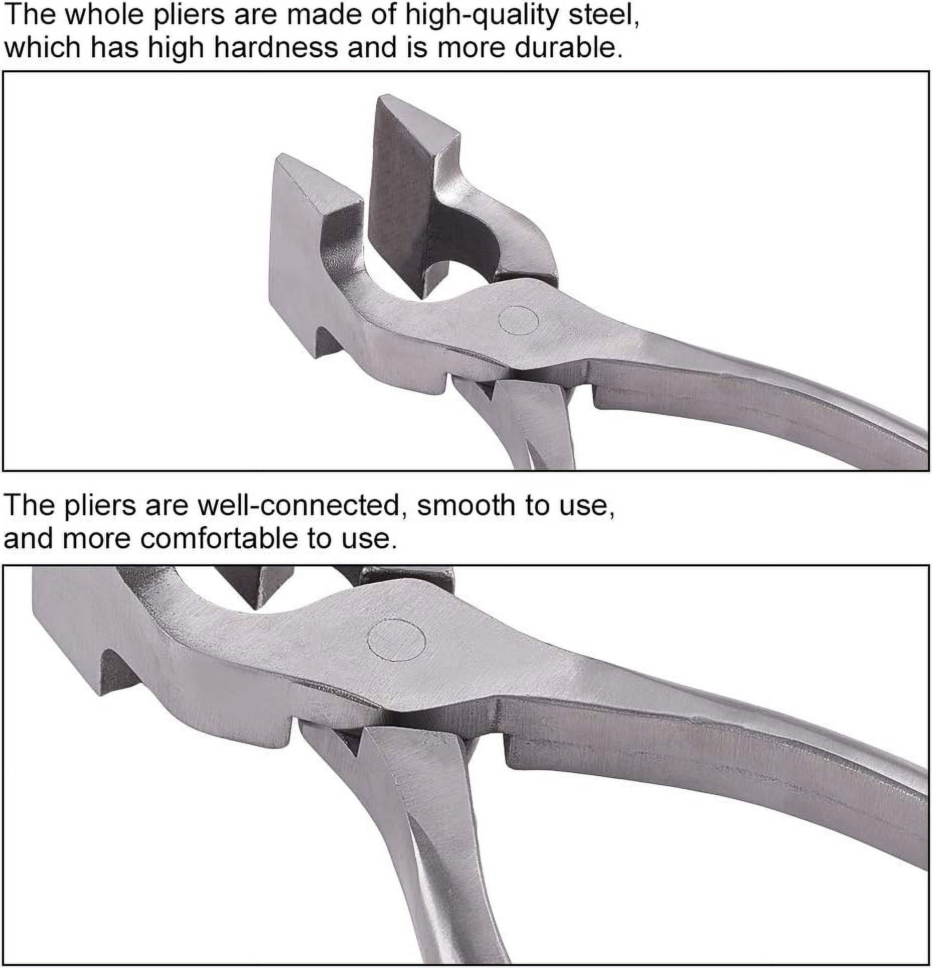 Leather Craft Flatten Pliers Straight Head Edge Adjustment Press Clamp Cutting Side Snips Flush Pliers Nipper for Belt and Bag