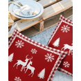 thumbnail image 2 of Pack of 2 Outdoor Pillow Covers, Christmas Elk Snowflakes Silhouette Buffalo Check Red and White Waterproof Square Throw Pillowcase Cushion Decorative Pillow Covers for Couch Patio Tent, 20x20 in, 2 of 6