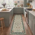 thumbnail image 2 of GENIMO 2'x3' Floral Area Rug, Machine Washable Non Slip Low Pile Rug for Entryway Front Door Kitchen Bathroom, Cream Green, 2 of 7