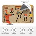 thumbnail image 4 of Brown Boho Doormat Outdoor Entrance 24"x36", Farmhouse Vintage Ethnic African Women Absorb Moisture Dirt Door Mats, Non-Slip Rubber Backing Floor Mats Indoor, Low-Profile Front Door Rugs, 4 of 9