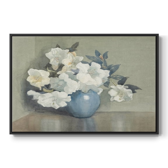 Vintage Botanical Print-LXI By Wexford Home Framed in Black Wood Gallery Wrapped Canvas 17 in. x 25 in.