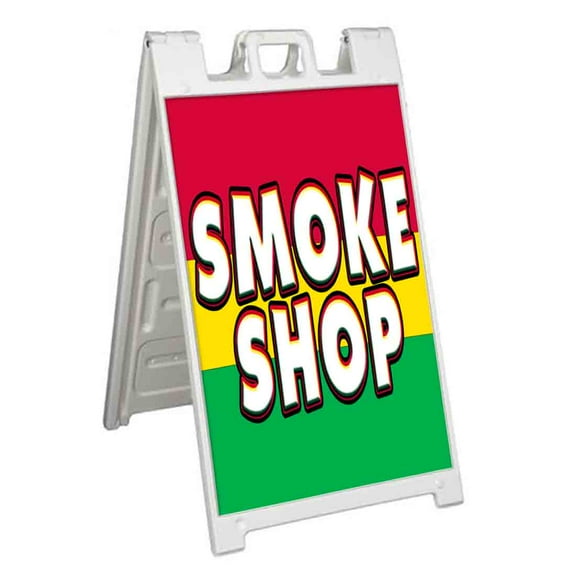 Smoke Shop (24" X 36") Standard A-Frame Signicade, Includes Decal Applied To Stand