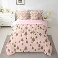 thumbnail image 2 of Feelyou Pink Merry Christmas Twin Bedding Sets 7-Piece, Cartoon Green Tree Bedding Comforter Set, Kids Teens Boys Girls Reversible Sheet Sets, Luxury Bedroom Decor, 2 of 7