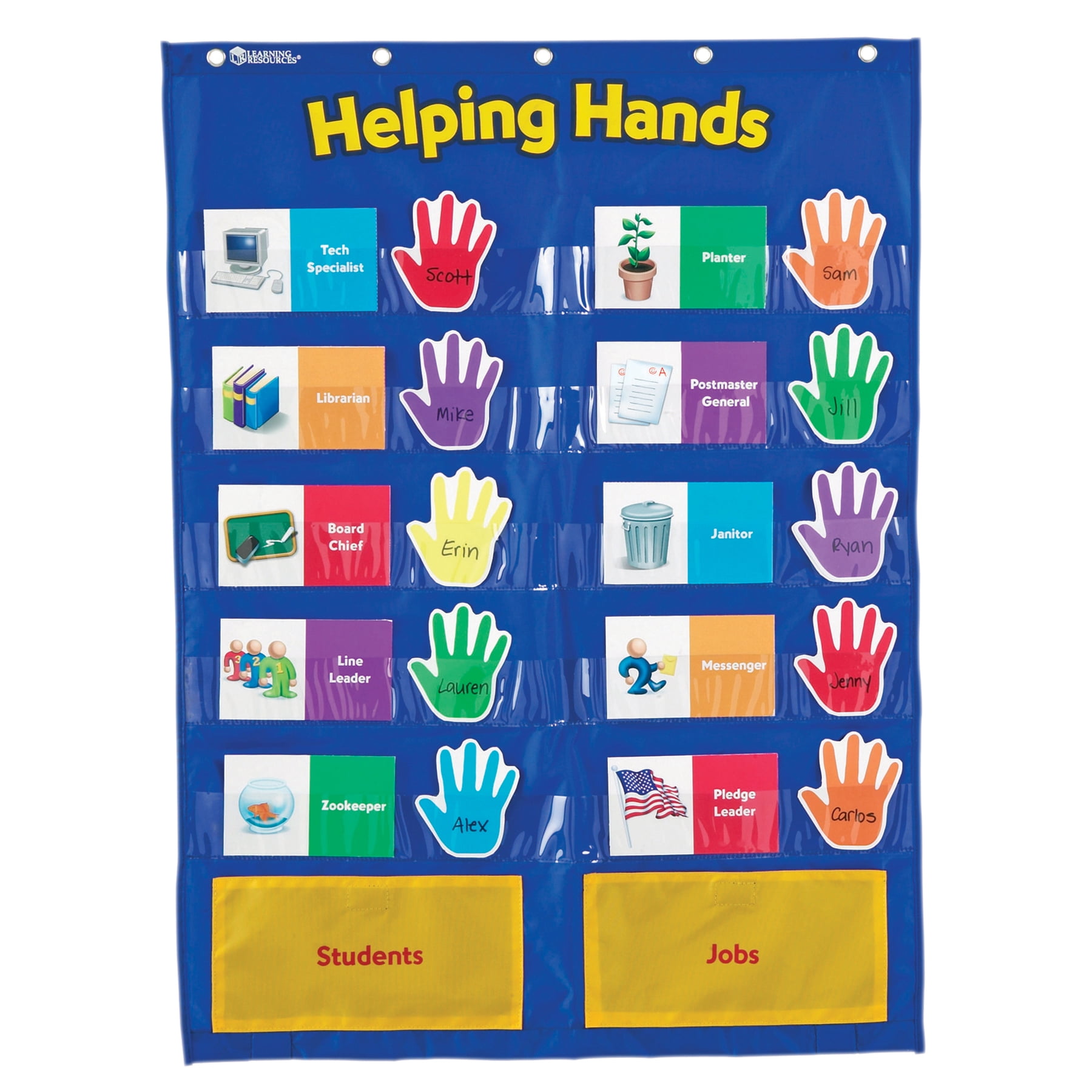 NEW Learning Resources Attendance Pocket Chart Blue FREE SHIPPING 