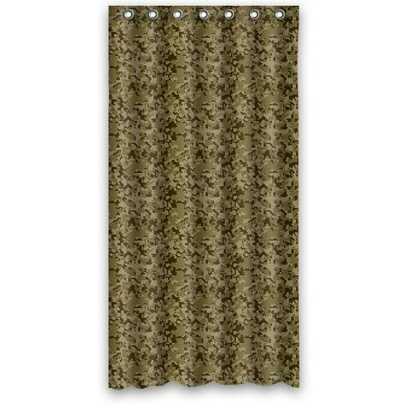 Libin Army Camouflage Woodland Camo Shower Curtain Polyester Fabric Bathroom Decorative Curtain Size 36x72 Inches