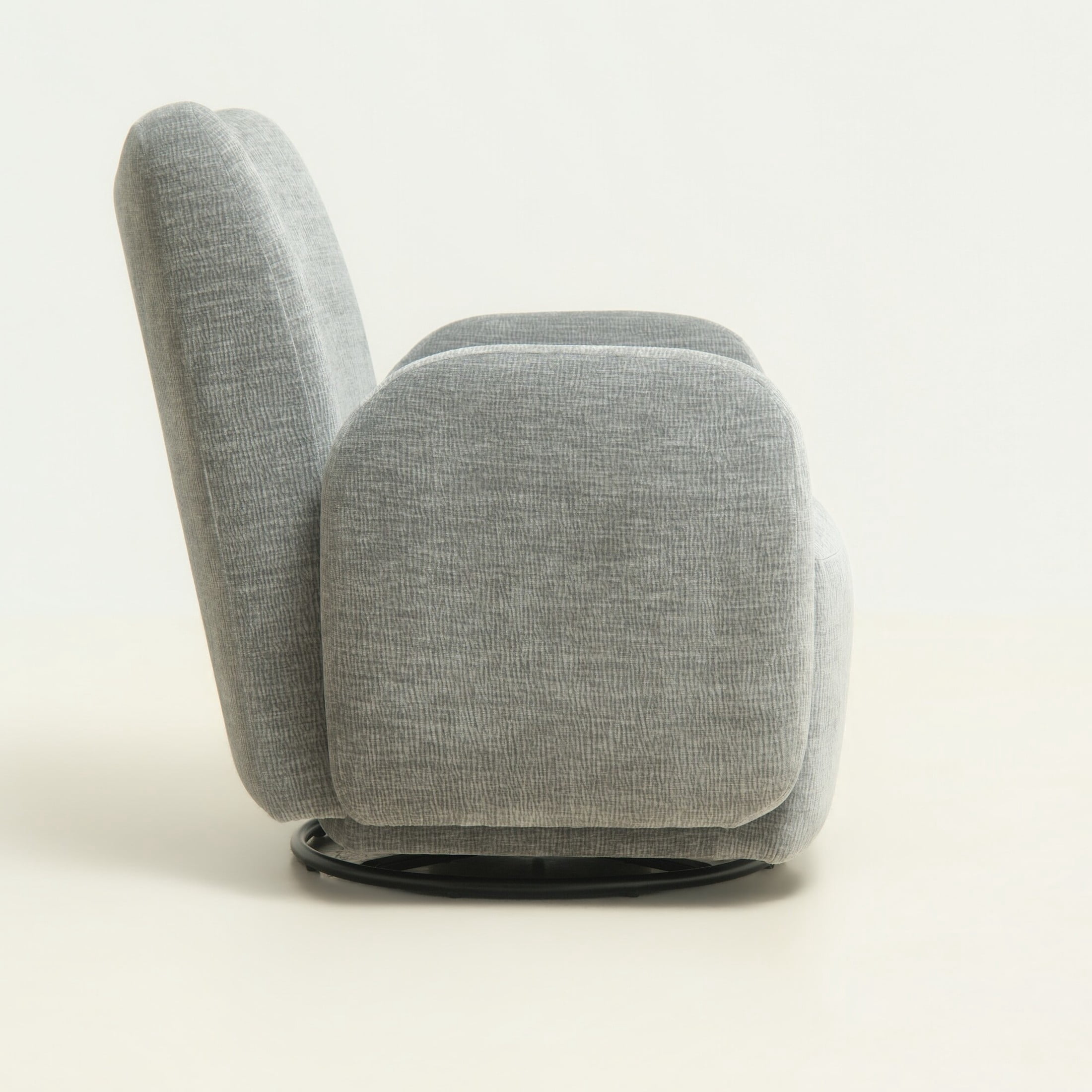 Noble House Gabryle 360° Swivel Accent Chair, Luxurious Chenille Upholstered Barrel Chair, Living Room, Dark Gray