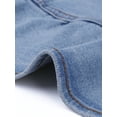 thumbnail image 6 of DARING DIVA Women's Peplum Hem Button Down Collarless Jean Jacket XS Light Blue, 6 of 6