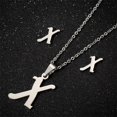 thumbnail image 4 of Fashion Stainless Steel A-Z Alphabet Initial Necklace 26 English Letter Earrings Necklace For Women Set Personalize Jewelry Gift, 4 of 5