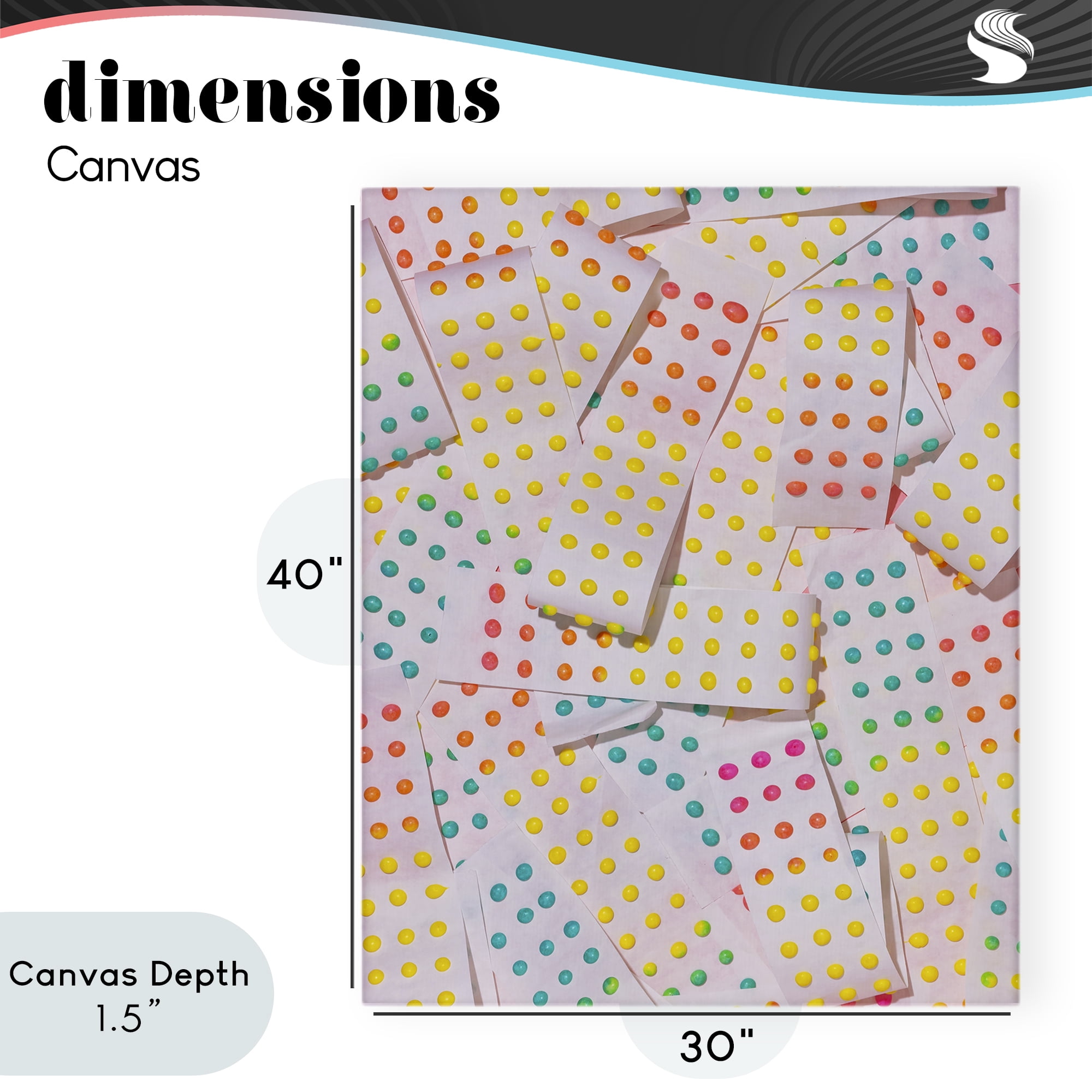 Stupell Industries Retro Color Candy Dots Canvas Wall Art, design by LISH Creative