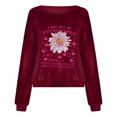 thumbnail image 4 of Moda mujer casual manga larga impreso o-cuello señoras sudadera tops Fridja ghj987+935, 4 of 5