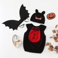 thumbnail image 3 of URMAGIC Newborn Infant Baby Boy Girls Halloween Bat Costume 3PCS Romper 18-24 Months, 3 of 6