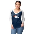 thumbnail image 1 of FOcO Denver Broncos NFL Womens Big Logo Solid Raglan T-Shirt X-Large, 1 of 1