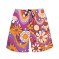 thumbnail image 3 of Binienty Men's Board Shorts Swim Trunks With Retro Floral Music - Breathable Quick Dry for Summer Beach Vacation and Surfing, 3 of 10
