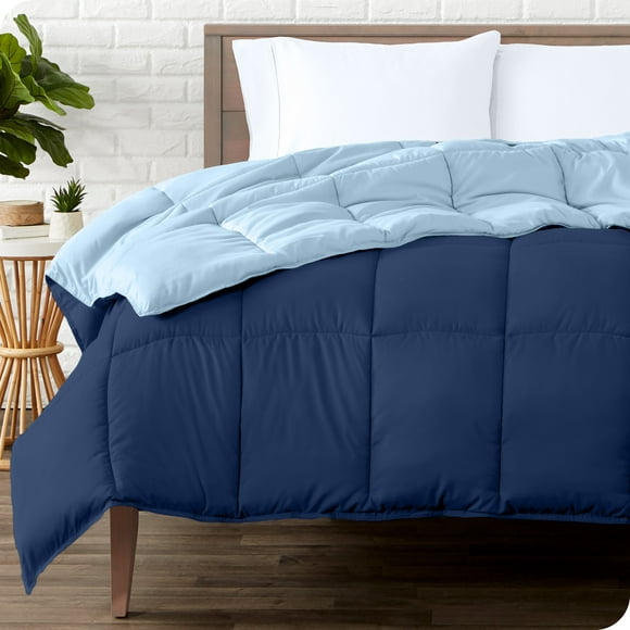 Bare Home Ultra-Soft Reversible Comforter - Goose Down Alternative - King/Cal King, Dark Blue/Light Blue