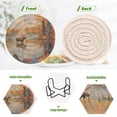 thumbnail image 4 of Haosy Set of 6 Drink Woven Coaster with Holder Heat Resistant Non-Slip Bar Coasters 4 Inches Moose Standing in Water, 4 of 7