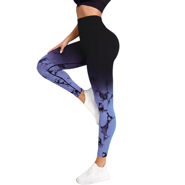 Gibobby Leggings yoga mujer Pantalones de fitness ajustados de cintura alta para mujer(Morado,G)