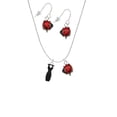 thumbnail image 2 of Delight Jewelry Little Black Dress Red Lucky Ladybug Necklace and Dangle Earrings Set, 2 of 6
