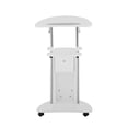 thumbnail image 6 of Techni Mobili Sit-to-Stand Rolling Adjustable Laptop Cart with Storage, White RTA-B005-WHT, 6 of 12