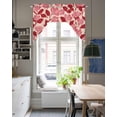 thumbnail image 4 of Red Pink Floral Spring Swag Valances for Windows, Small Curtains Drapes, Blooming Botanical Garden Kitchen Window Curtains Over Sink Rod Pocket Window Treatment Valance for Bedroom/Bathroom 56"x36", 4 of 5