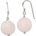 thumbnail image 1 of Sterling Silver 12mm Rose Quartz Earrings (26 X 14) Made In Thailand qe5860, 1 of 5