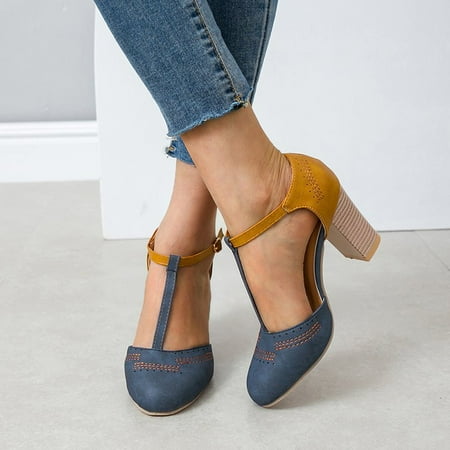 

Women s T-Strap Platform Mary Janes Block Heel Sweet Pumps Dress Party Wedding Fashion Shoes