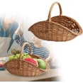 thumbnail image 4 of Cesta De Almacenamiento Portátil Cesta de mimbre tejida a mano con asas para organizar el hogar, recoger frutas y decorar, 40 cm, color natural Yulucky, 4 of 5