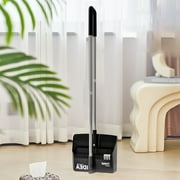Fwttom Broom and Garbage Shovel, Brooms & Dustpan Set Double-Layer Scraper Foldable Dustpan Non-Stick Hair Dustpan Sweeping Brooms 180-Degree Rotatable Brooms for Vertical Storage