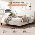 thumbnail image 3 of MODERNLUXE King Size Bed Frame,Upholstered Platform Bed with 44.5"H Wingback Headboard and Wooden Slats Support,Easy Assembly, Beige, 3 of 9
