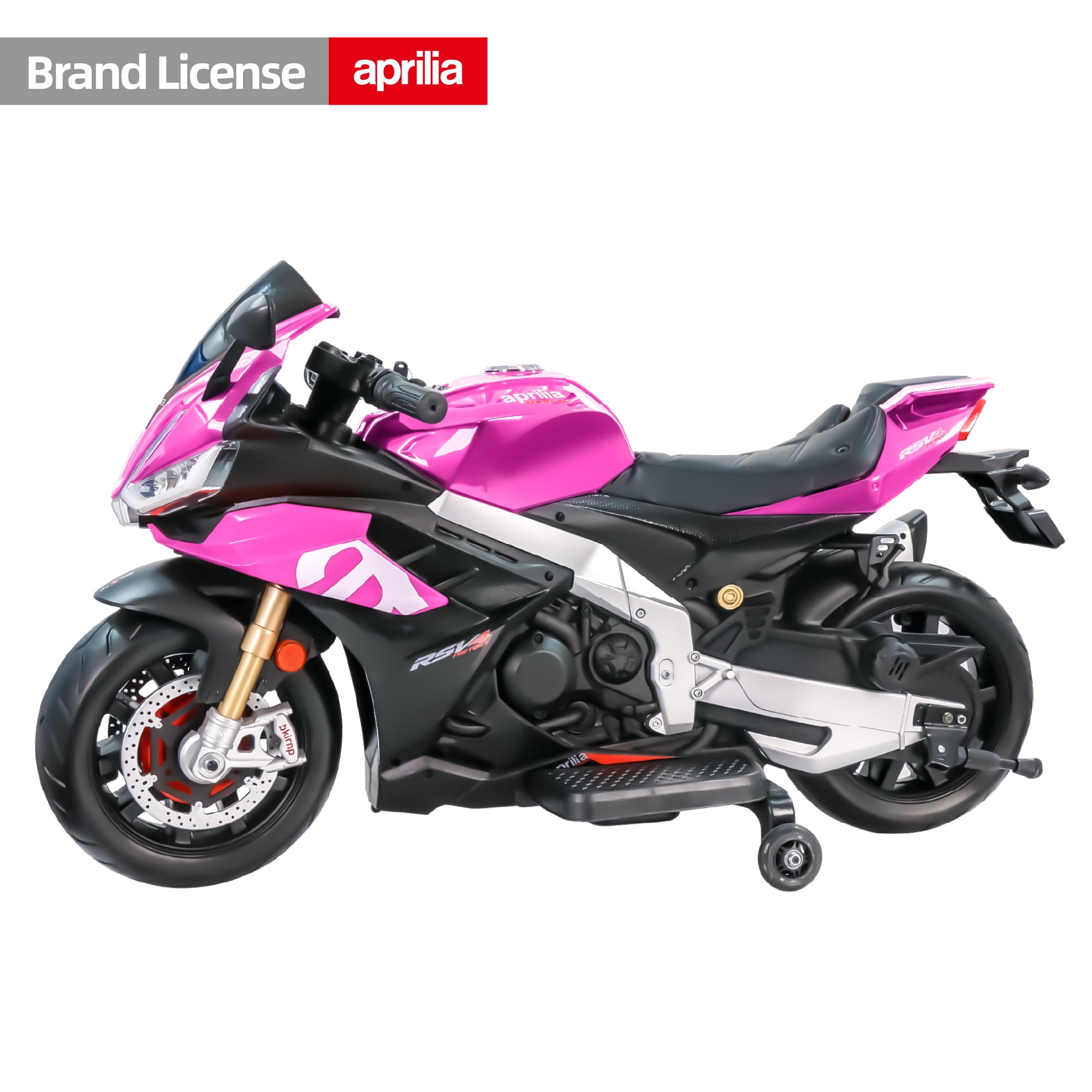 BKIRNP Aprilia 24V Kids Motorcycle Electric Motorbike Ride on Toy w/LED Lights Bluetooth Music Battery Powered 6MPH for Kids 3-6 Years Old