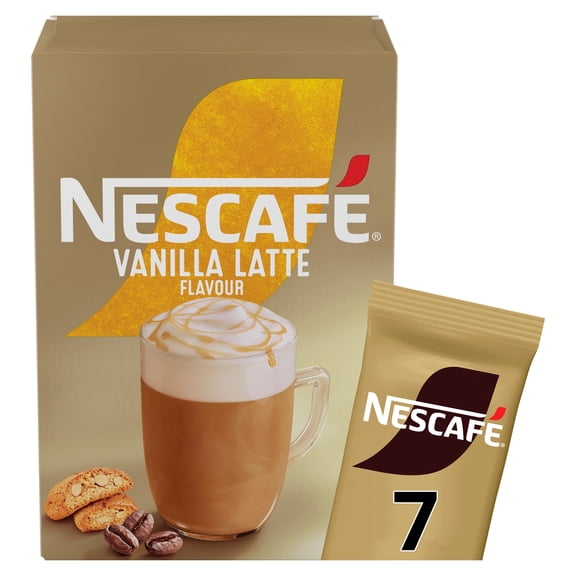 Nescafe Vanilla Latte Instant Coffee 7 Sachets, Imported from Britain