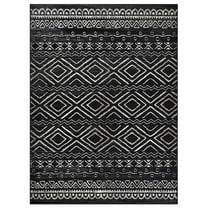 Allstar Living Room Area Rug with Beni Ourain design in Black