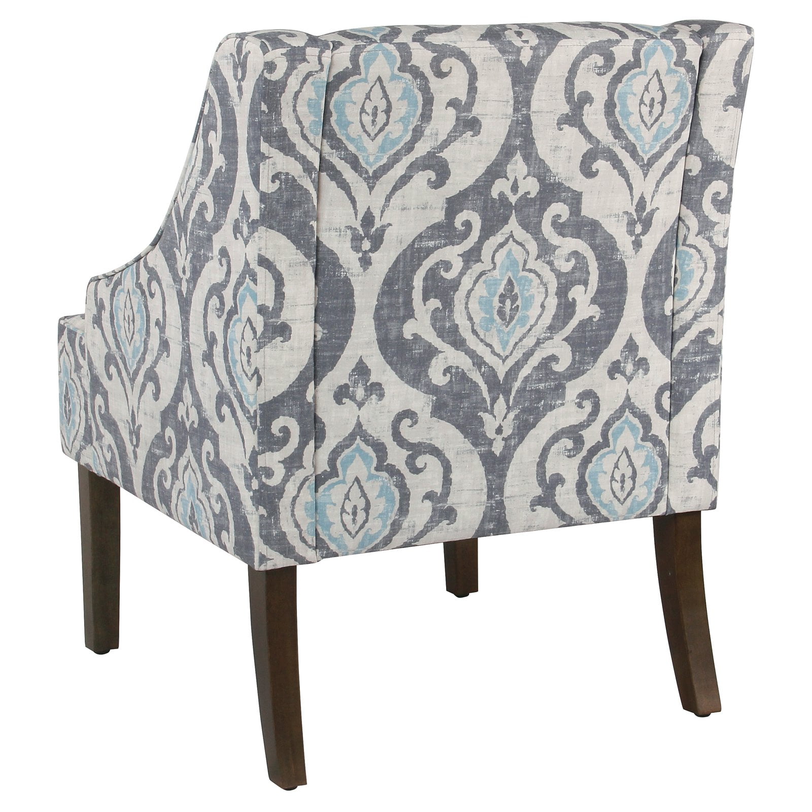 HomePop Classic Swoop Accent Chair - Blue and White Damask