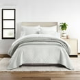 thumbnail image 3 of Ultra Soft Lightweight Quilt Sets in Summer Stripes Light Gray for Twin/TwinXL Bedding by Comfort Canopy, 3 of 16
