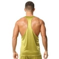 thumbnail image 2 of Men's Racerback Tank Top Moisture-Wicking Workout Gym Shirt Sleeveless Nylon Rayon Muscle Tee Base Undershirt (S, Green), 2 of 5