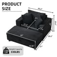 thumbnail image 6 of CQSXDA Versatile Upholstered Chaise Lounge Chair and Ottoman Combo With Pillows,  Sleeper Couch For Home Use, Black, 6 of 16