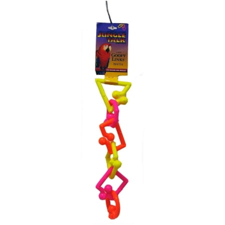Jungle Talk Goofy Links Plastic Bird Toy (Neon Large) (Pack of 1)