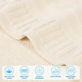 thumbnail image 3 of Superior Venice Ribbed Textured Border Zero Twist 3 Piece Towel Set, Ivory, 3 of 10