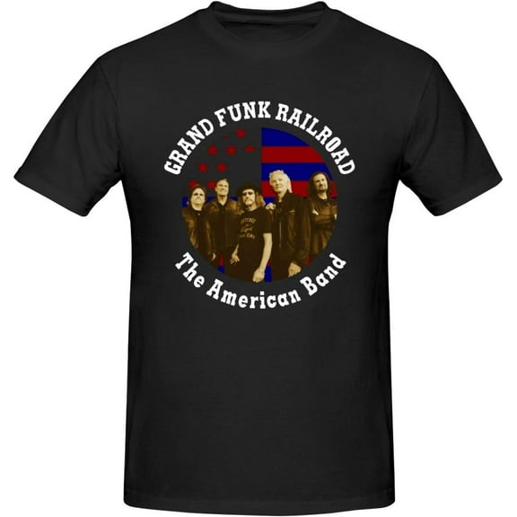 Grand Funk and Railroad T Shirt for Men Cotton Crew Neck Short Sleeve Casual Stylish Tee Black