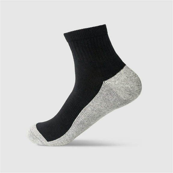 Gapacks Men's Black Crew Socks - Everyday Wear, Nylon Spandex, Breathable Stretchy, Durable Reinforced Heel & Toe, One Size Fits Most, Single Pack