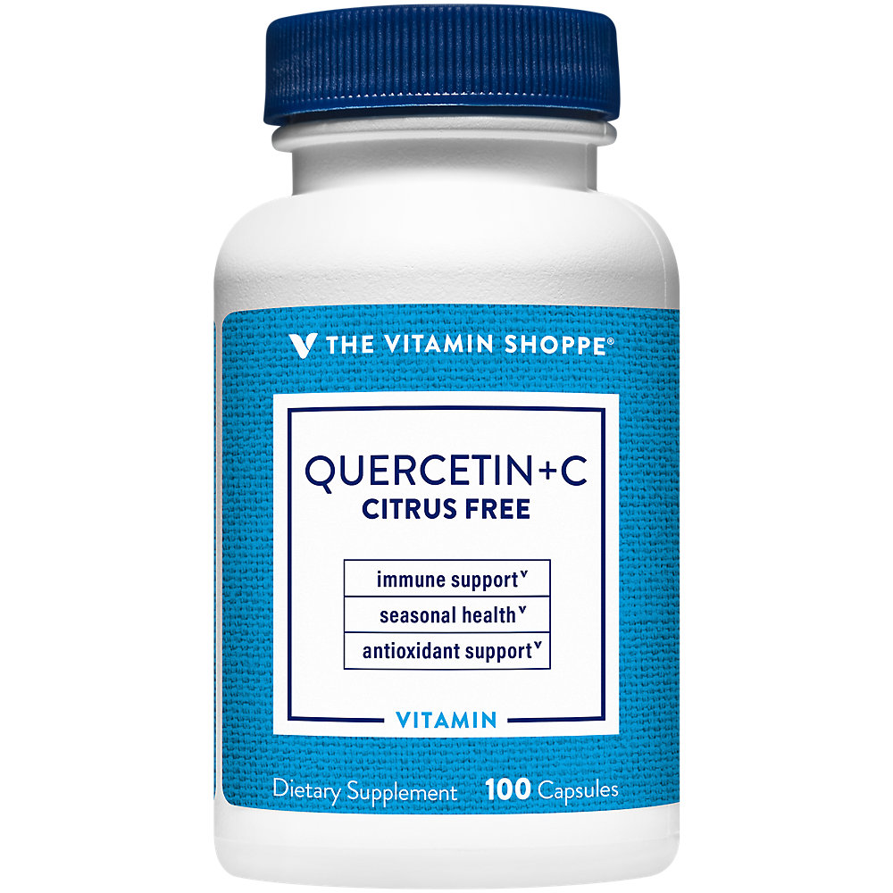 The Vitamin Shoppe Quercetin + Vitamin C, Citrus Free, Antioxidant that Supports A Healthy Immune for All Seasons (100 Capsules)