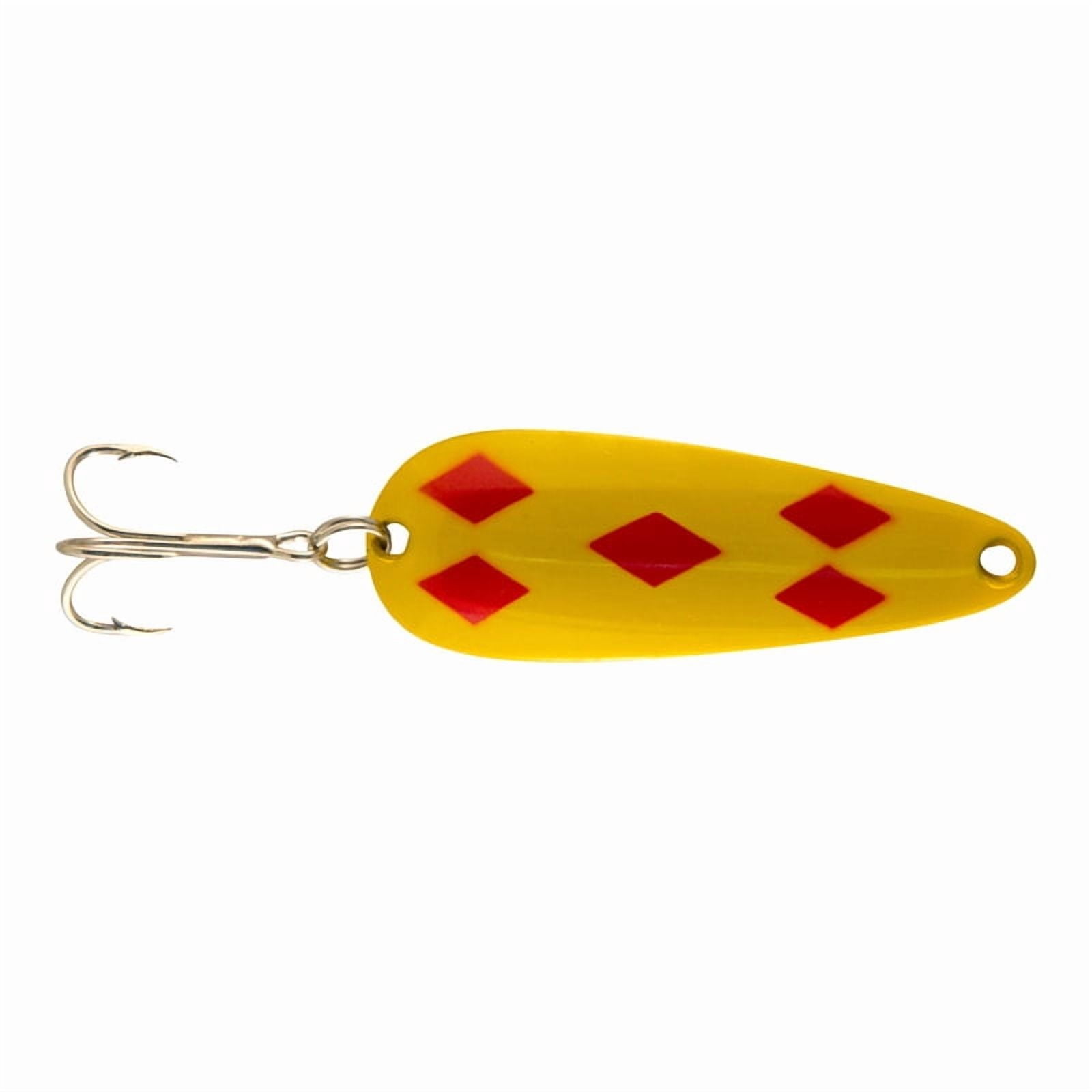 Len Thompson Fishing Lure - 0YR - Yellow and Red Five of Diamonds - 5/8oz