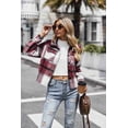thumbnail image 4 of Zeagoo Shacket Women Cropped Flannel Plaid Button Down Jacket Houndstooth Casual Fall Fashion Coats, 4 of 7