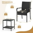 thumbnail image 3 of Costway 3 PCS Patio Furniture Set with 2-Tier Table Tempered Glass Tabletop & Soft Cushions Black, 3 of 10
