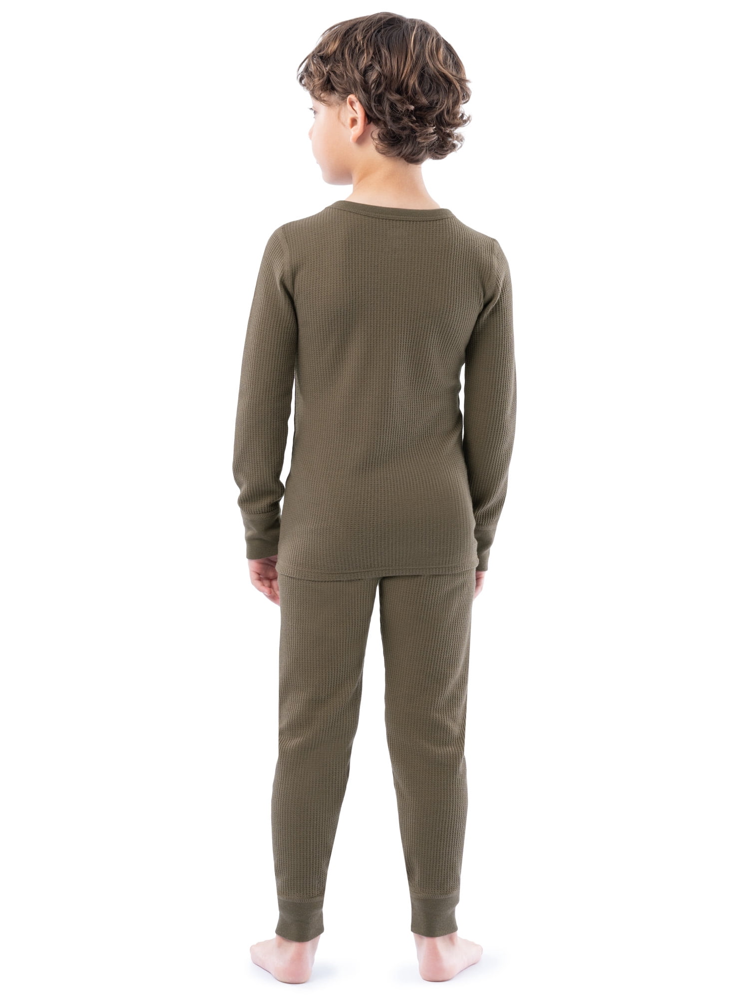 Athletic Works Boy's & Girl's Waffle Thermal Underwear Crew Top & Bottom Set, Sizes XS-XXL