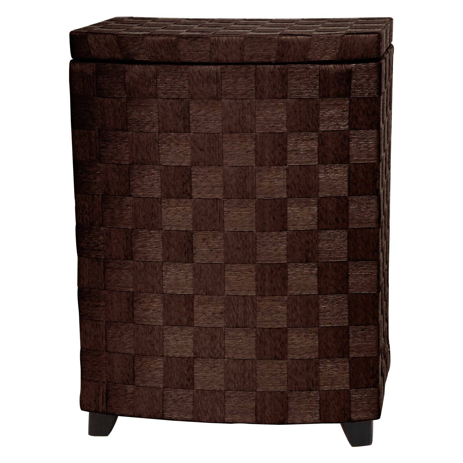 Oriental Furniture 27" Natural Fiber Laundry Hamper, Honey