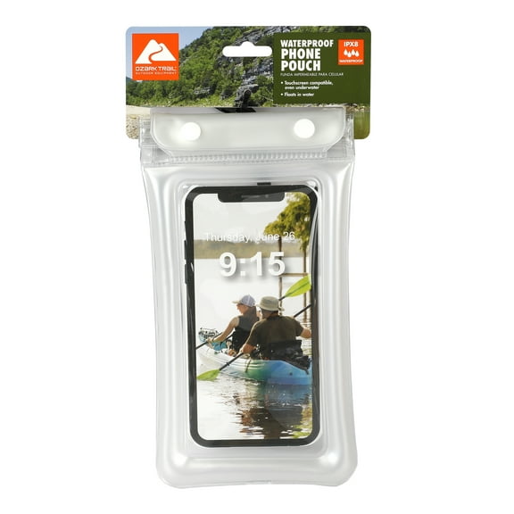 Ozark Trail Waterproof Phone Pouch Full Cover Case for All Models, Clear
