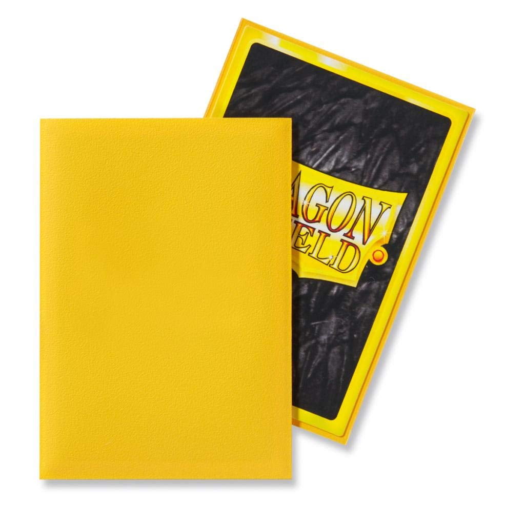 10 Packs Dragon Shield Matte Mini Japanese Yellow 60 ct Card Sleeves Display Case