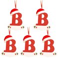 thumbnail image 1 of Agiferg Noël Petit Chapeau Rouge Lettre Pendentif DIY Nom Inscriptible 26 Lettre Pendentif 5PCS, 1 of 5