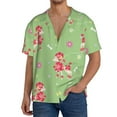 thumbnail image 3 of Xecao offers the Cute Poodle Dog for Men's Casual Short-sleeved Shirt, a button-up collared shirt with a pocket, perfect for beach vacations and yacht travel in the 3X-Large size., 3 of 7